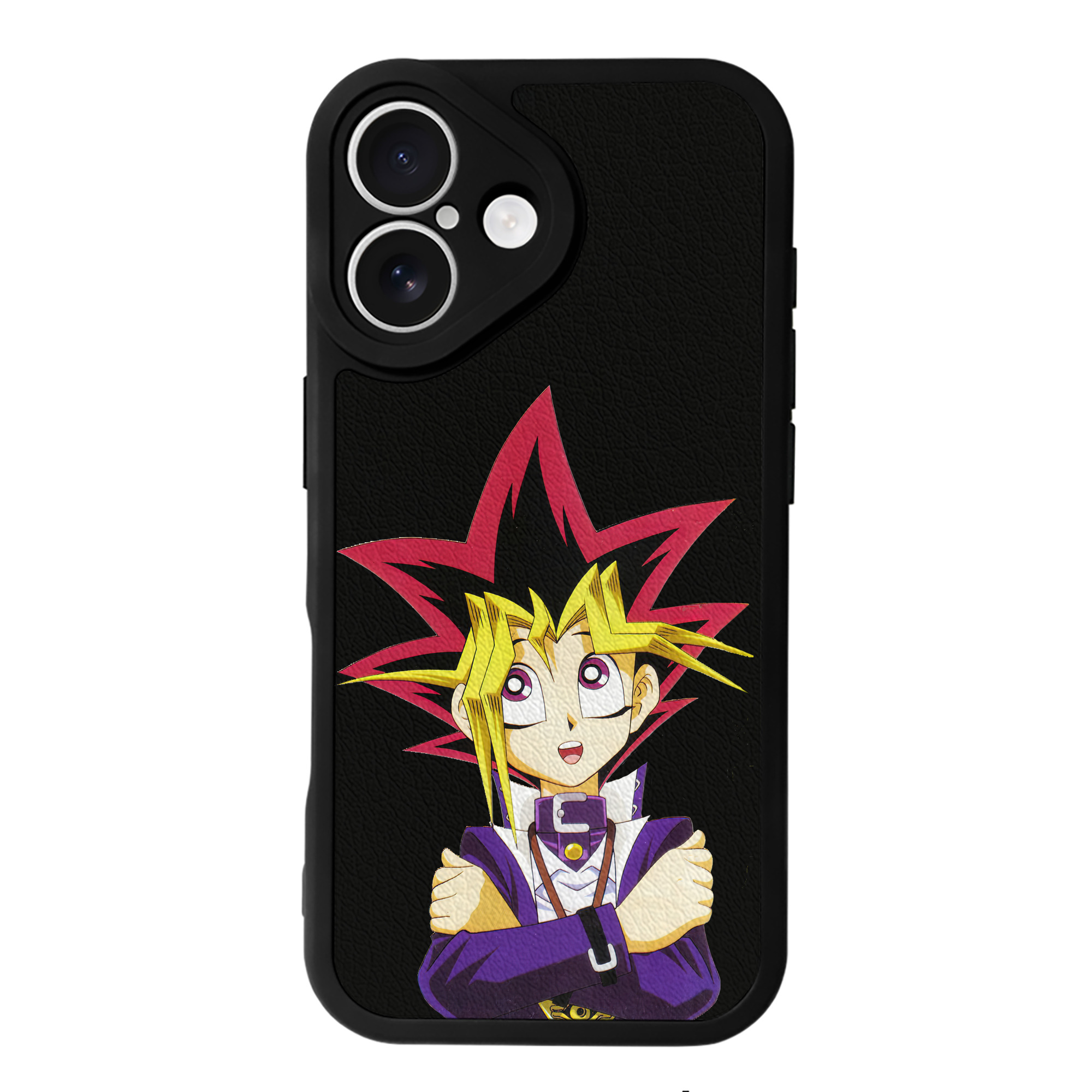 （画像用） 遊☆戯☆王 Yu-Gi-Oh! 【iPhone 16シリーズ対応】シリコンスマホケース（レザー調） 材質：シリコン
